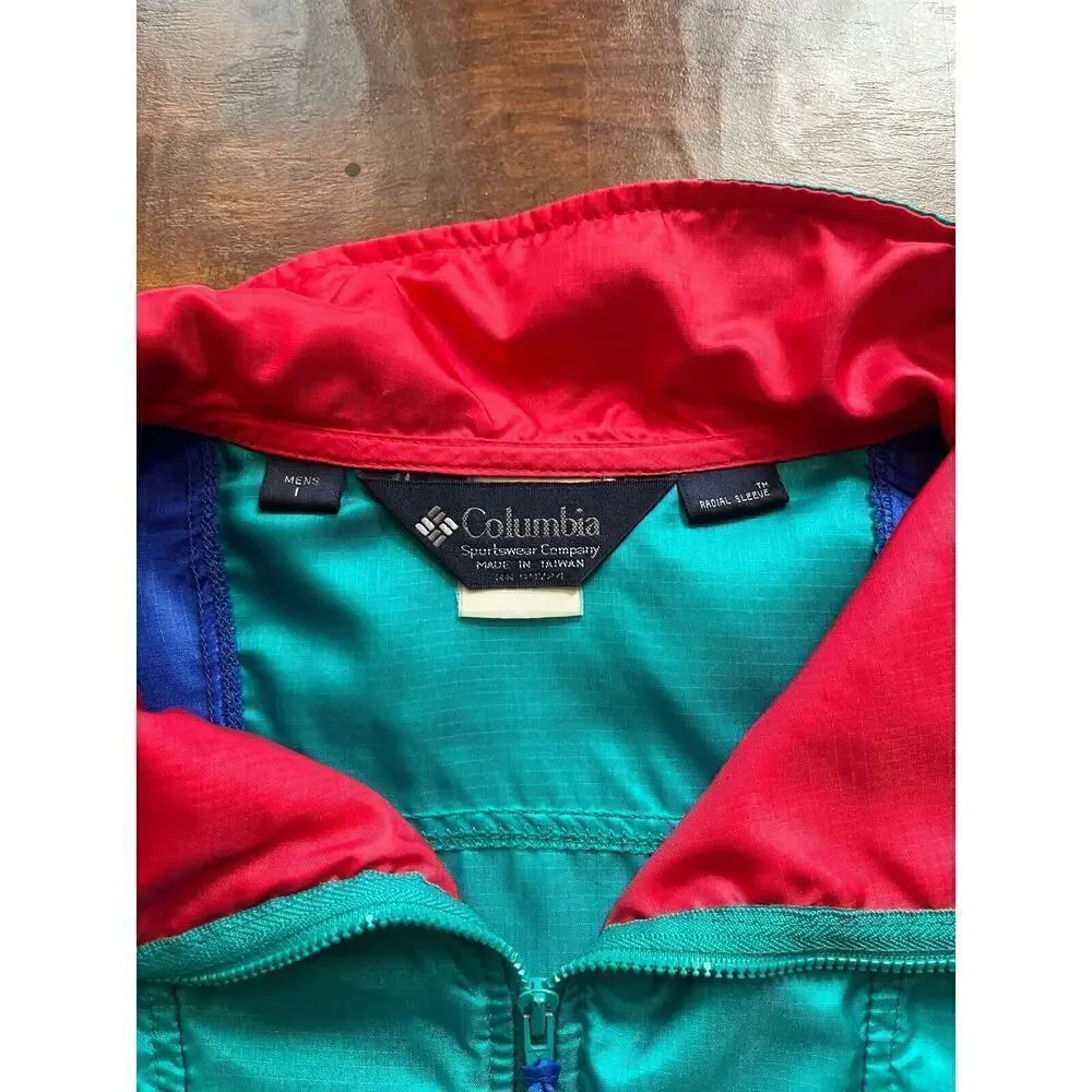 Vintage 90s Columbia Sportwear 1/4 Zip Pull Over Jacket READ BELOW